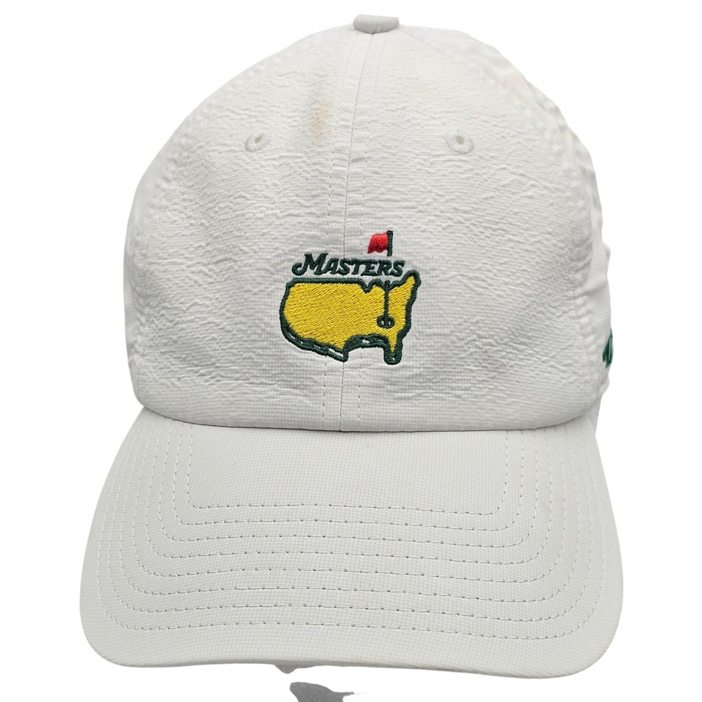 Masters Tournament Hat American Needle White‎ Puckered Slouch Golf Cap Adj M/L